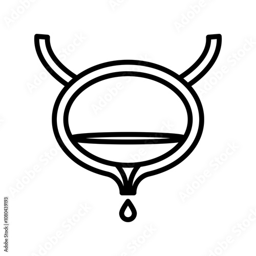 Bladder flush icon linear logo mark in black and white