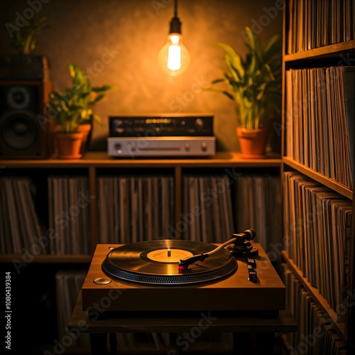 Cozy room with a record player