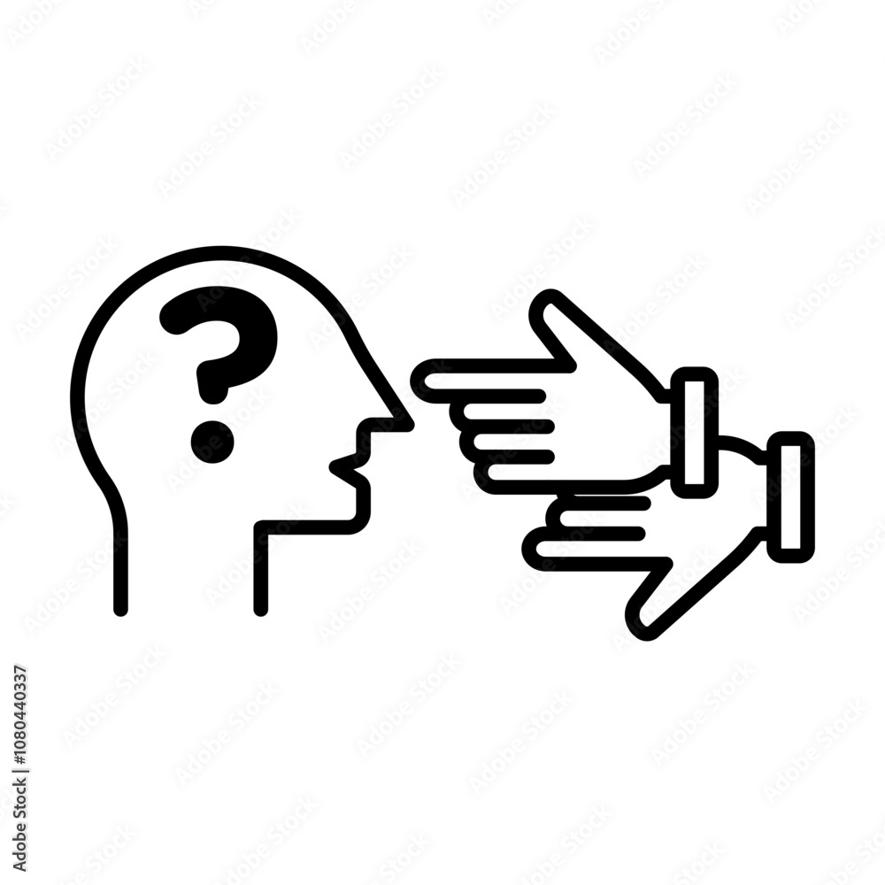 Obraz premium Criticism icon linear logo mark in black and white