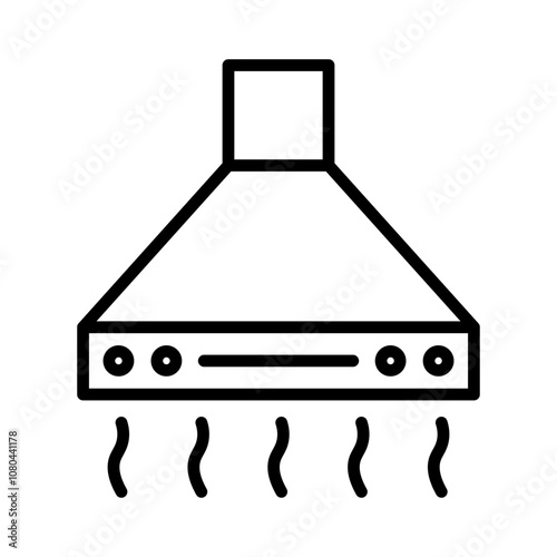 Extractor Hood icon linear logo mark in black and white