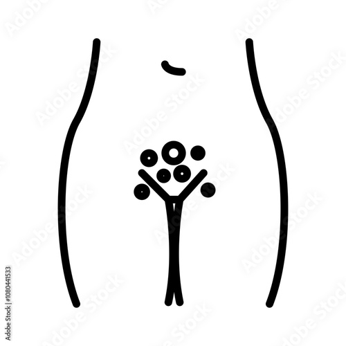 Genital rash icon linear logo mark in black and white