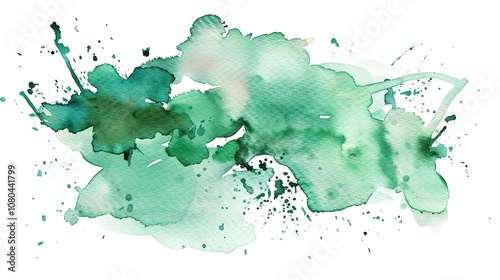 Wallpaper Mural An abstract watercolor background featuring green brushstrokes, creating a calming and artistic design with a gradient effect Torontodigital.ca