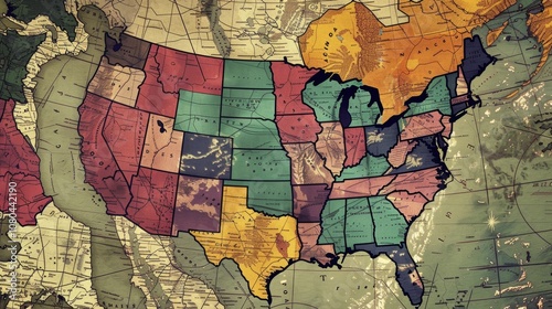 Map Illustrating Gerrymandering Effects Across Districts photo