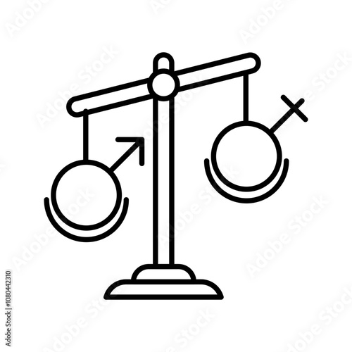 Hormone imbalance icon linear logo mark in black and white