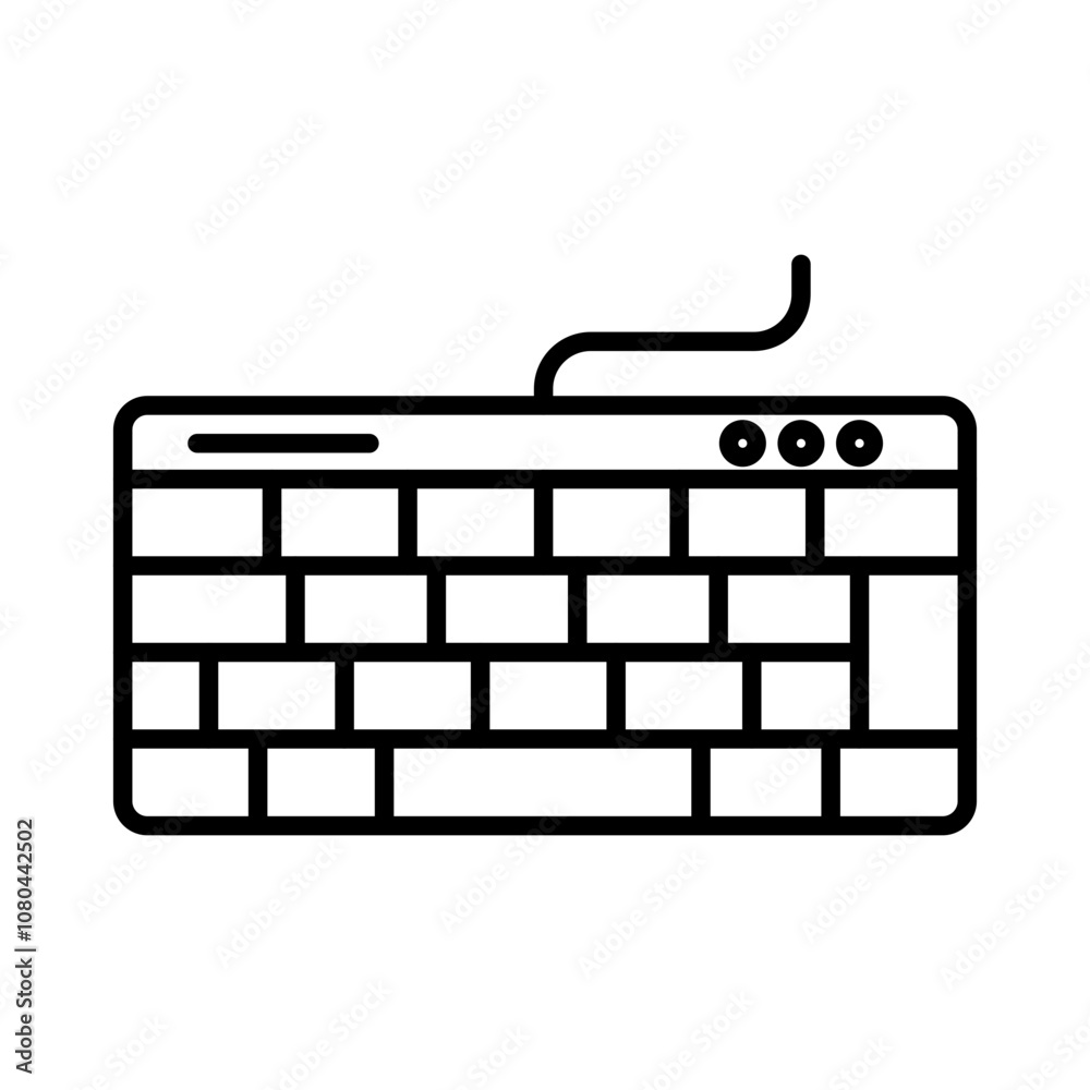 Keyboard icon linear logo mark in black and white Keyboard icon linear logo mark in black and white
