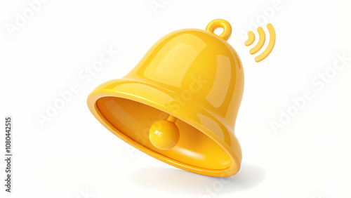 golden bell isolated on white notification