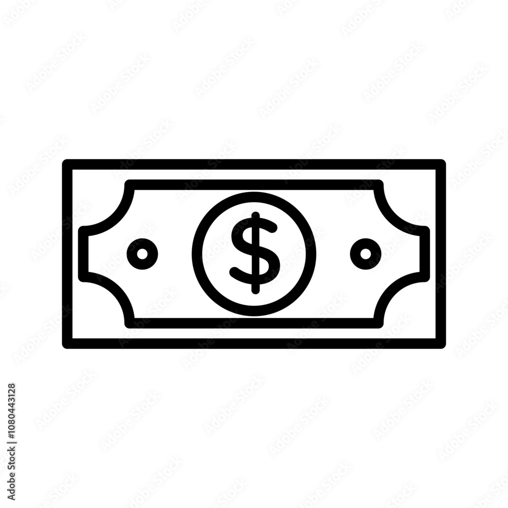 Money icon linear logo mark in black and white Money icon linear logo mark in black and white
