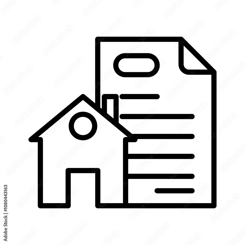 Mortgage loan icon linear logo mark in black and white Mortgage loan icon linear logo mark in black and white