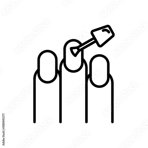 nails polish icon linear logo mark in black and white