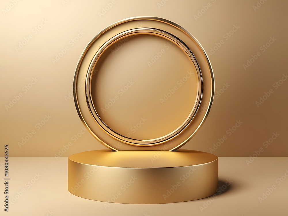 3d luxury gold podium with frame for Abstract round display for product on website Pro Vector 3d luxury gold podium with frame for Abstract round display for product on website Pro Vector