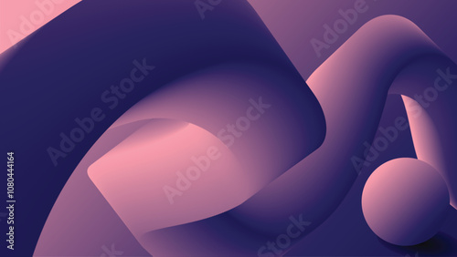 4K Modern trendy gradient abstract background, wavy and geometric elements  