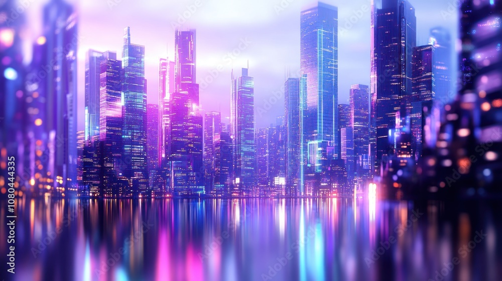 Neon Cityscape at Night Neon Cityscape at Night