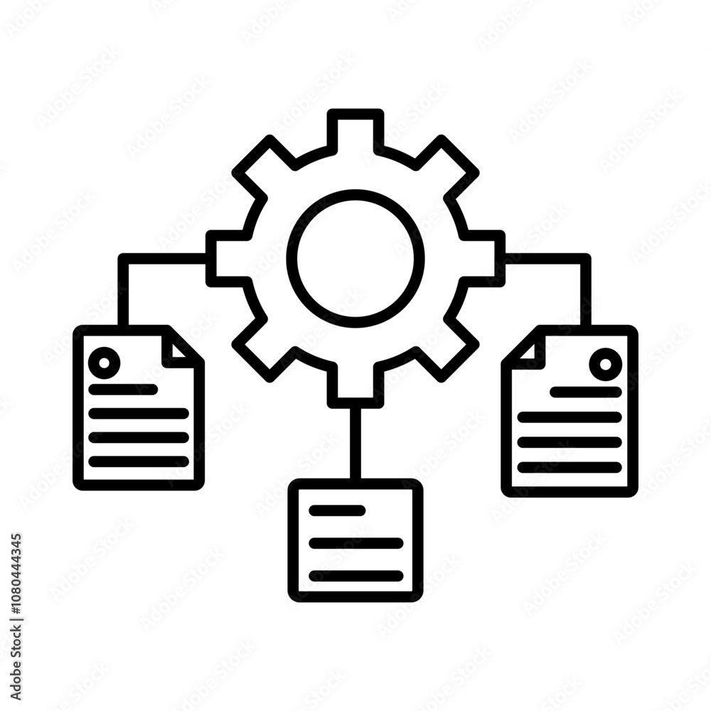 Procurement icon linear logo mark in black and white Procurement icon linear logo mark in black and white