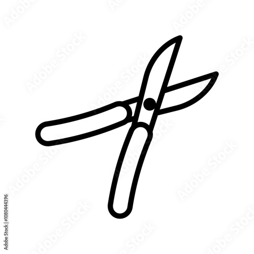 pruner icon linear logo mark in black and white