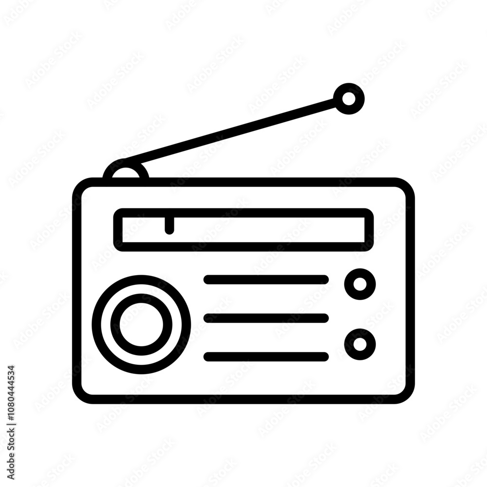 radio icon linear logo mark in black and white radio icon linear logo mark in black and white