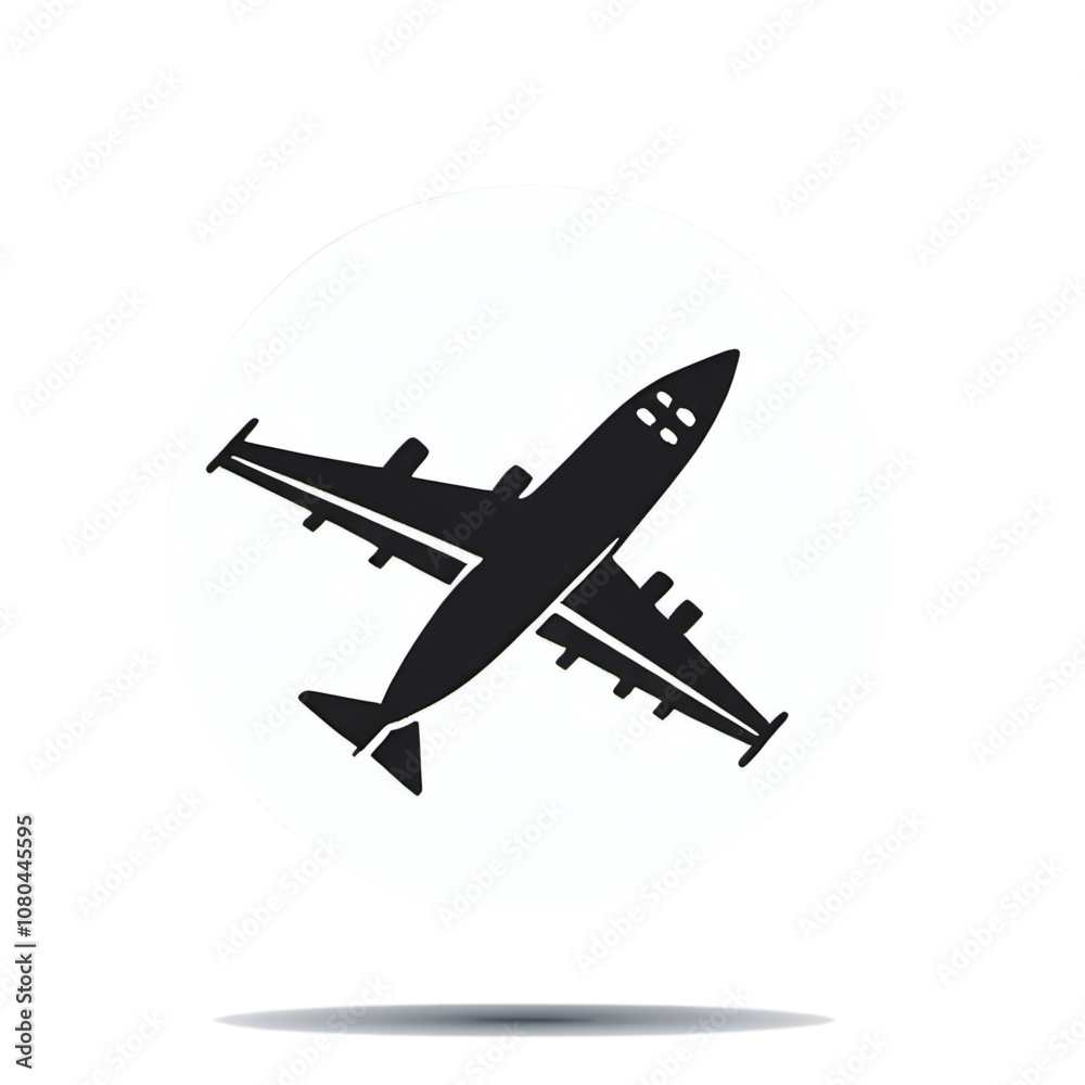 Detailed Black Vector Illustration of an Airplane Detailed Black Vector Illustration of an Airplane