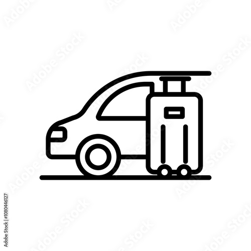 Transfer icon linear logo mark in black and white