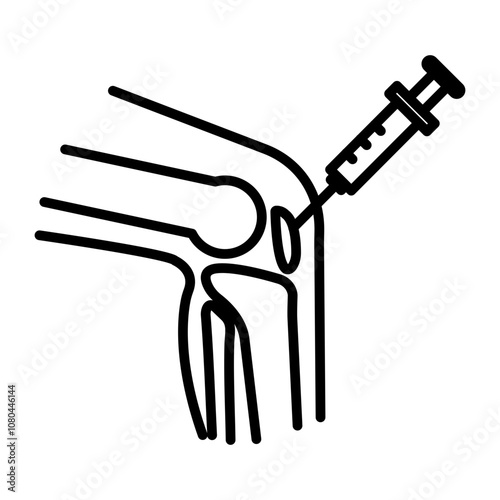 Treatment arthritis icon linear logo mark in black and white