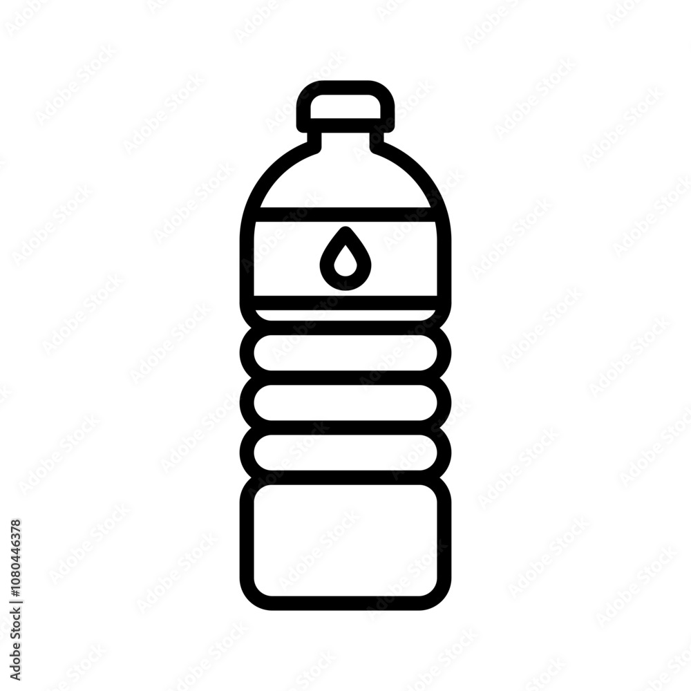 water bottle icon linear logo mark in black and white water bottle icon linear logo mark in black and white