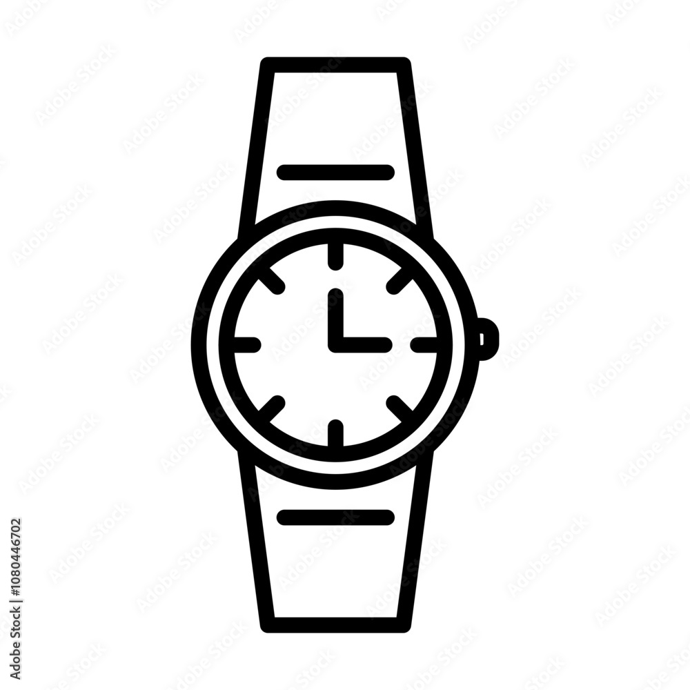 Wristwatch icon linear logo mark in black and white Wristwatch icon linear logo mark in black and white