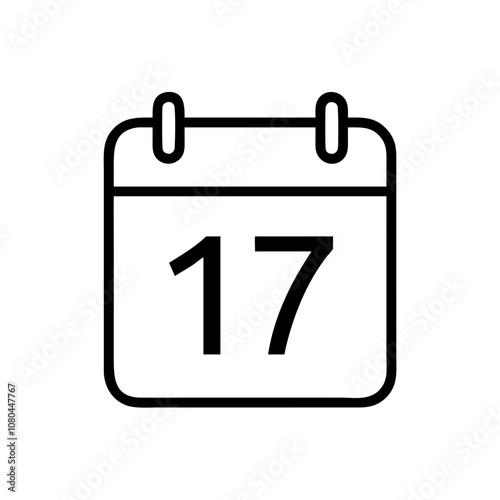 Simple calendar icon with date seventeen, representing St. Patrick's Day
