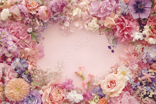 Soft botanical floral background with vibrant petals and organic textures, ideal for branding, nature-themed designs, and seasonal celebrations