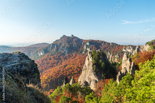 Autumn Sulovske skaly from Orlie hniezdo viewpoint in Slovakia