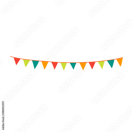 Festive flag garlands vector illustration