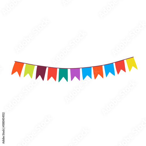 Festive flag garlands vector illustration