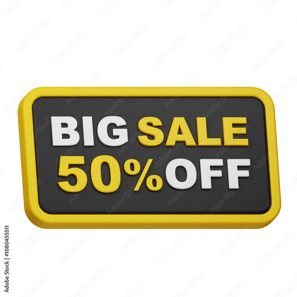 big sale 50% off 3d icon isolated on the white background big sale 50% off 3d icon isolated on the white background