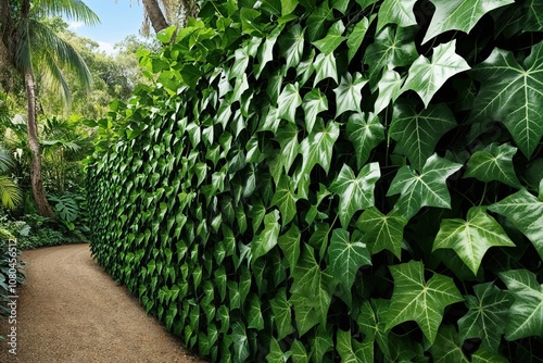 Realistic Ivy Leaves Across a Vibrant Jungle Landscape
