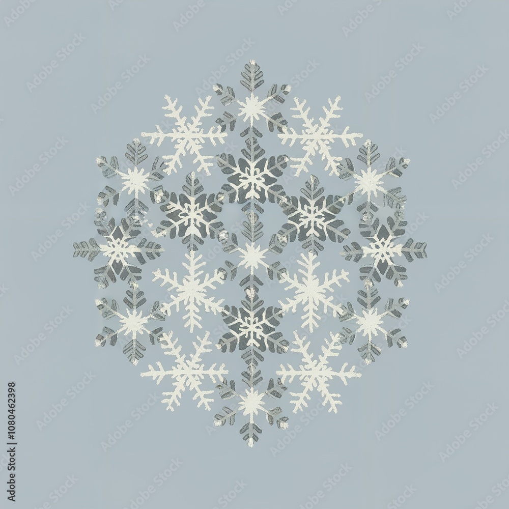 Minimalist decorative background with endless pattern - Snowflakes Minimalist decorative background with endless pattern - Snowflakes