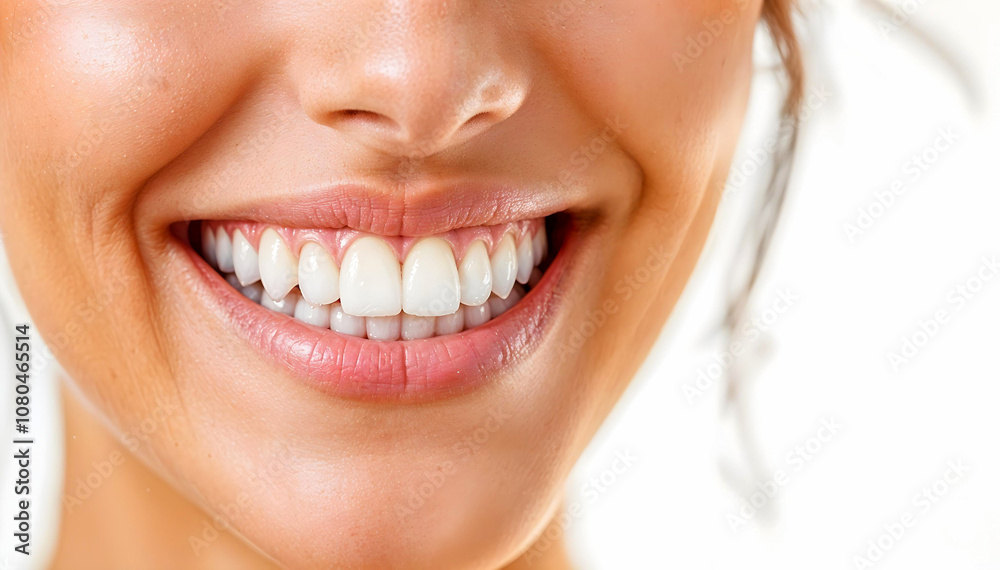 Obraz premium Healthy Smiling Woman with Beautiful Teeth