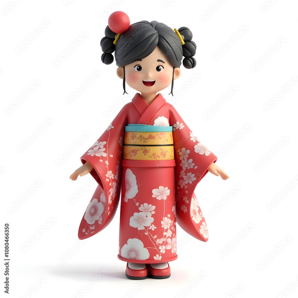Anime-style Girl in Kimono Anime-style Girl in Kimono