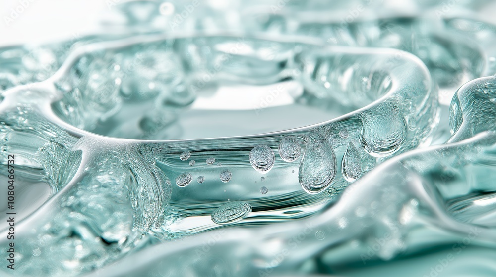 Abstract close-up of clear glass texture with fluid-like bubbles, capturing simplicity, purity, and the delicate beauty of transparency in modern design, Generative AI Abstract close-up of clear glass texture with fluid-like bubbles, capturing simplicity, purity, and the delicate beauty of transparency in modern design, Generative AI