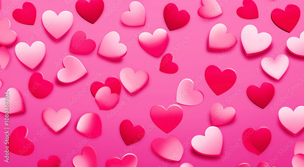 Festive greeting pink background with lots of hearts Festive greeting pink background with lots of hearts