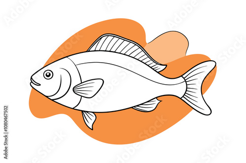 Snapper Fish Line Art Vector 