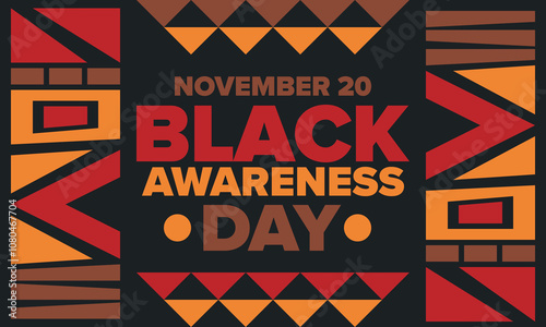 Black Awareness Day. Holiday in Brazil. Afro Brazilians. Celebrate awareness by the black community in November. African and brazilian culture. Black history art. Vector illustration