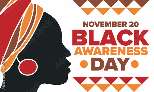 Black Awareness Day. Holiday in Brazil. Afro Brazilians. Celebrate awareness by the black community in November. African and brazilian culture. Black history art. Vector illustration