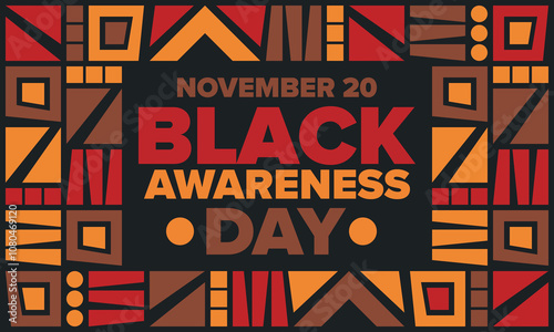 Black Awareness Day. Holiday in Brazil. Afro Brazilians. Celebrate awareness by the black community in November. African and brazilian culture. Black history art. Vector illustration
