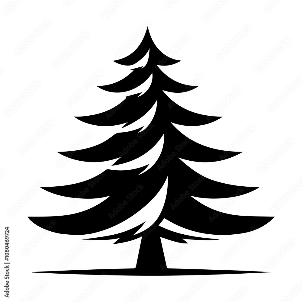 Christmas tree vector silhouette 