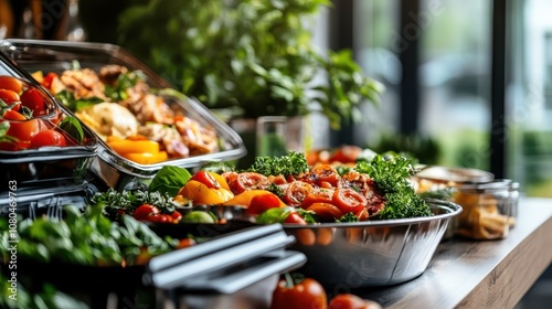 A collection of vegetable dishes beautifully arranged on a table, highlighted by natural lighting through nearby windows, creating a fresh, inviting atmosphere.