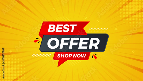 Best Offer sale banner vector template. Offer banner. Sale offer and discounts background, Offer Promotion marketing poster design for web and Social. Vector Illustration.