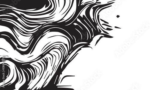 Rough black and white texture vector. Distressed overlay texture. Grunge background. Abstract textured effect. Vector Illustration
