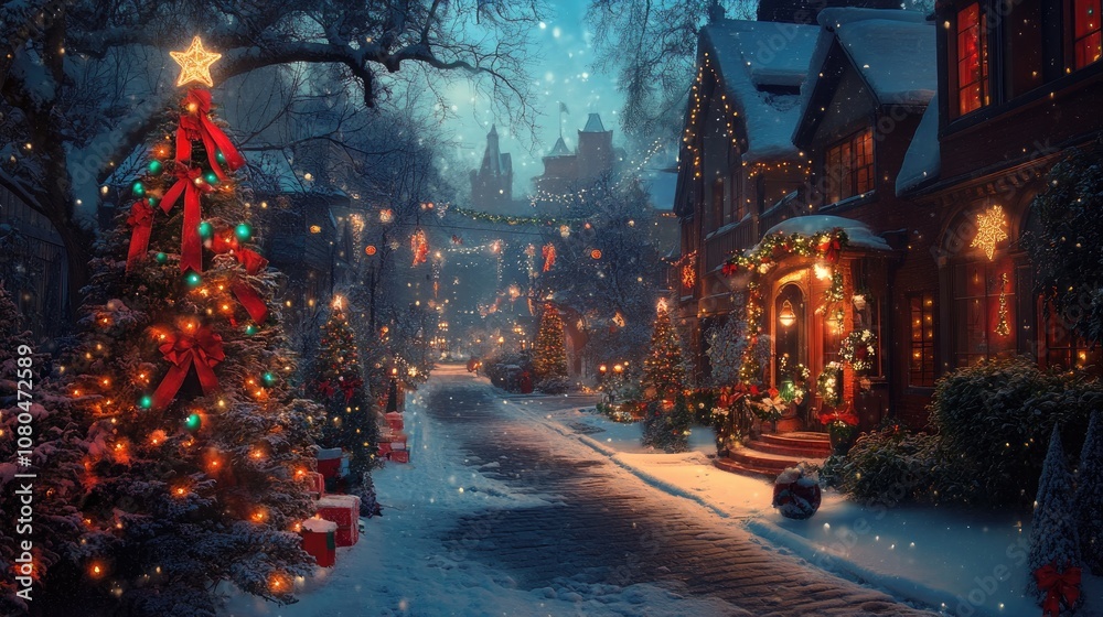 Fototapeta premium Merry Christmas holiday card background