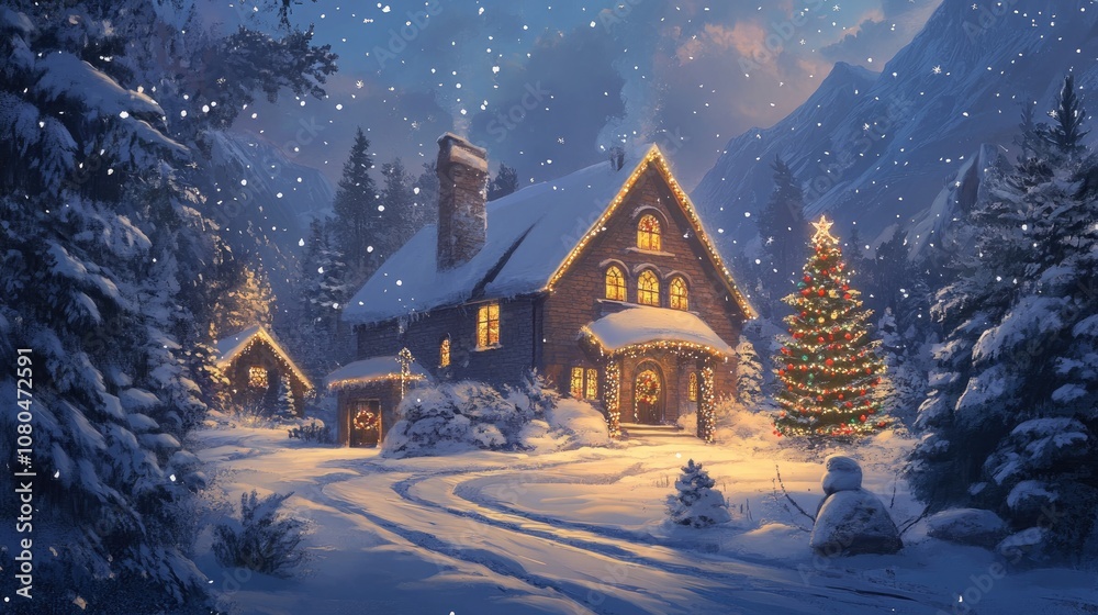 Naklejka premium Merry Christmas holiday card background