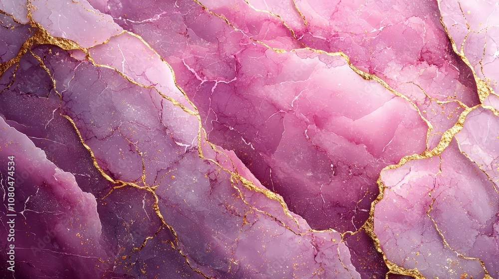 A close-up of pink marble with golden veins, showcasing natural beauty and elegance. A close-up of pink marble with golden veins, showcasing natural beauty and elegance.