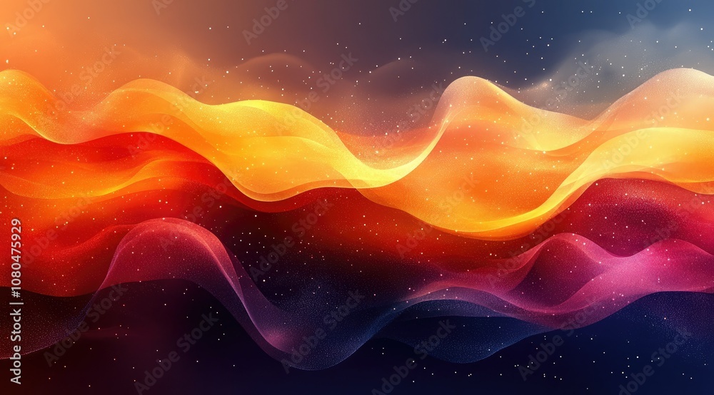 Abstract background with flowing waves of color. Abstract background with flowing waves of color.