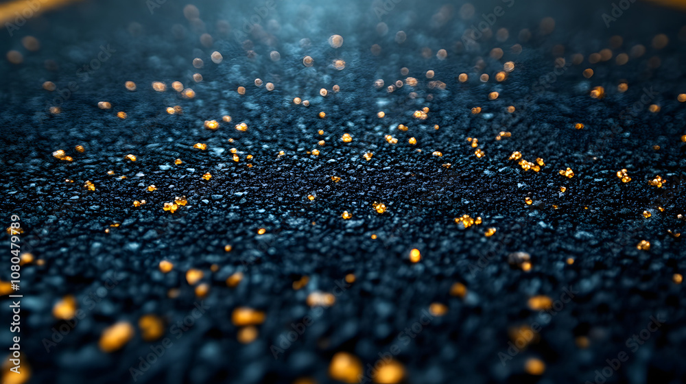 Close-up of black particles on a textured black asphalt background, creating a gritty, industrial road surface effect.
Close-up of black particles on a textured black asphalt background, creating a gritty, industrial road surface effect.
