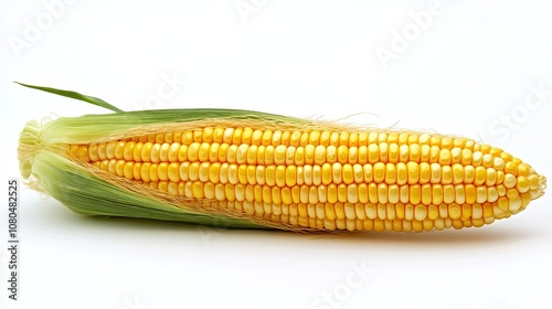 An isolated corn ear falls onto a white background with a full depth of field --ar 16:9 --style raw --stylize 250 --v 6.1 Job ID: 38955b9e-2d49-405d-b8da-1843fa6648d4